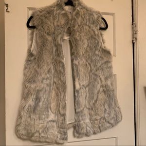NWT JACK by BB Dakota gray faux fur vest/gillet